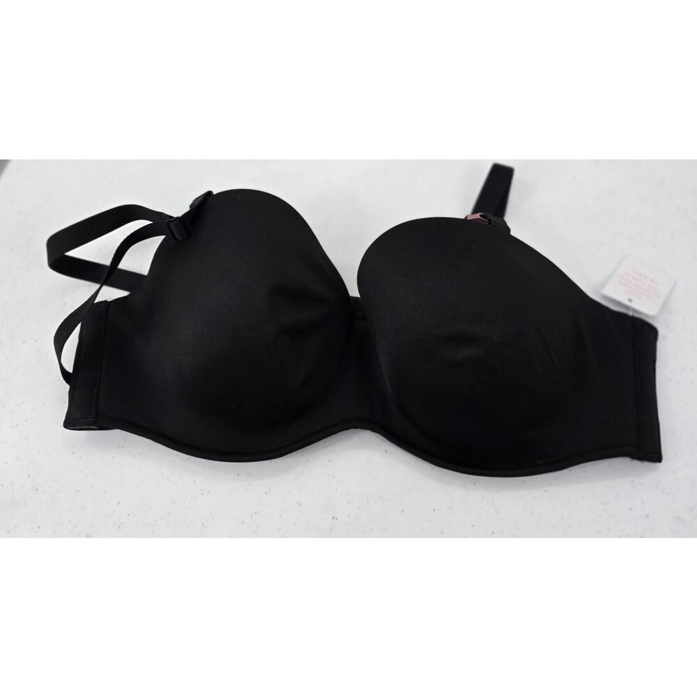 Cacique Bra 38C Black Boost Multi Way Strapless Push Up Padded Underwire